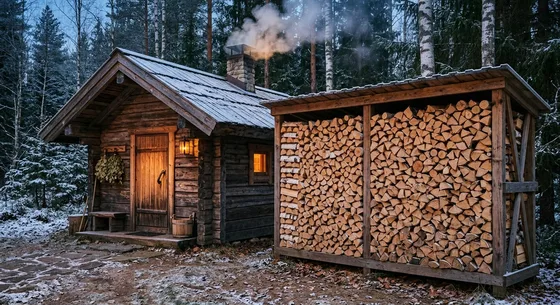 Укладка дров в Старом Осколе, улица Дровяная, 28